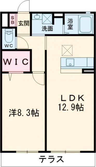 シャーメゾン千鳥(1LDK/1階)の間取り写真