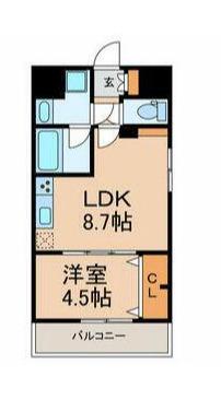 エイチ&ケー カシワ ヒルズ(1LDK/5階)の間取り写真