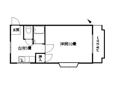 ホワイトハイムII(1K/2階)の間取り写真