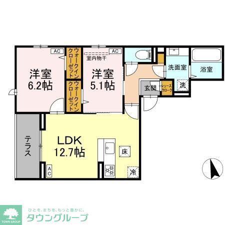 D-セアリス椿森(2LDK/1階)の間取り写真