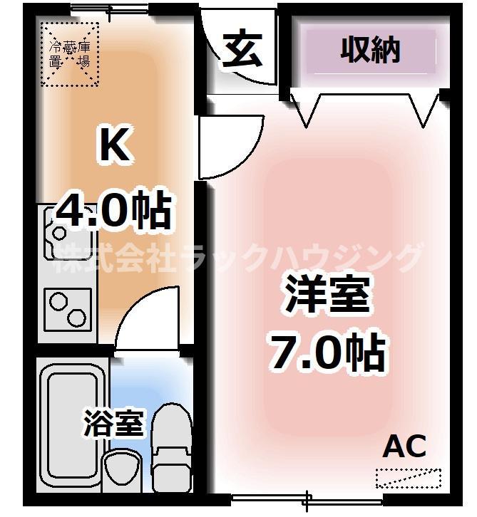 イーストイン(1K/1階)の間取り写真