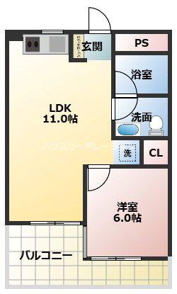 コナビレッジ(1LDK/1階)の間取り写真