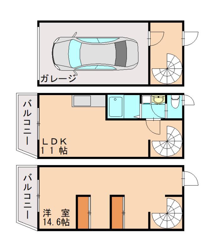 EVO MATERIA(1LDK/1階)の間取り写真