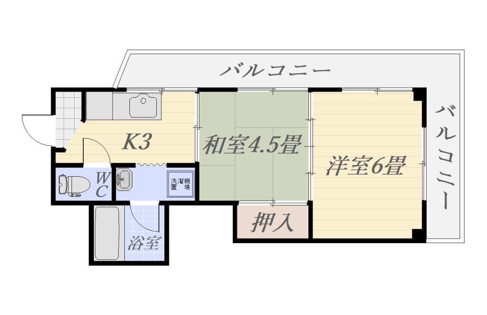 グリーンヴィレッヂ柿元(2K/2階)の間取り写真