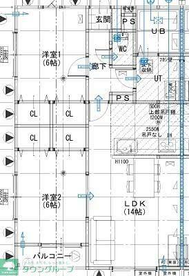 グランソフィア高萩 C(2LDK/1階)の間取り写真