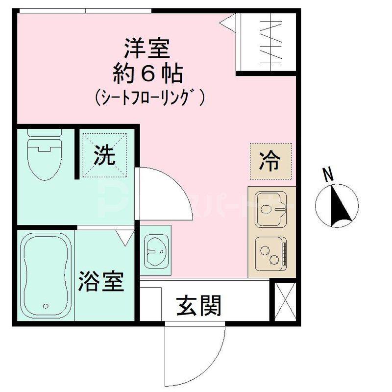 K&T 前原(ワンルーム/1階)の間取り写真
