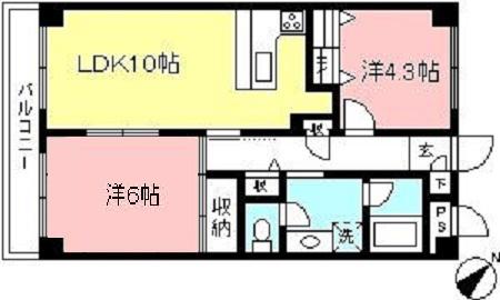 フィールドストーン(2LDK/3階)の間取り写真