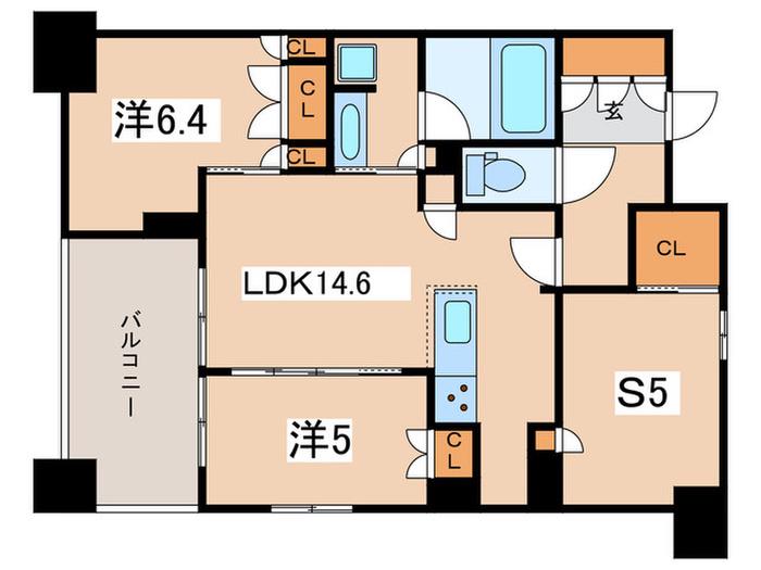 横須賀中央レジデンス(2SLDK/4階)の間取り写真