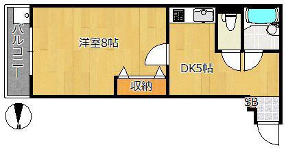メゾンド四谷(1DK/6階)の間取り写真
