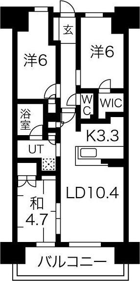 大阪ベイレジデンス(3LDK/9階)の間取り写真