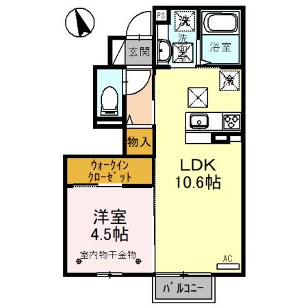 サングリーン(1LDK/1階)の間取り写真