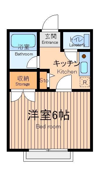 メゾン・ワカバ(1K/1階)の間取り写真
