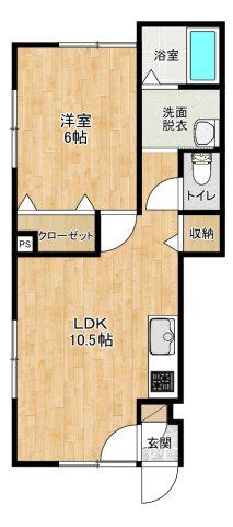 さくらハウス三愛(1LDK/1階)の間取り写真