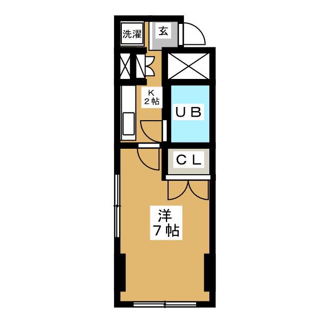 サニーハイツ(1K/3階)の間取り写真