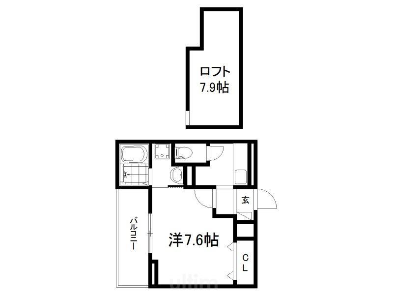 フェリーチェ(1K/3階)の間取り写真
