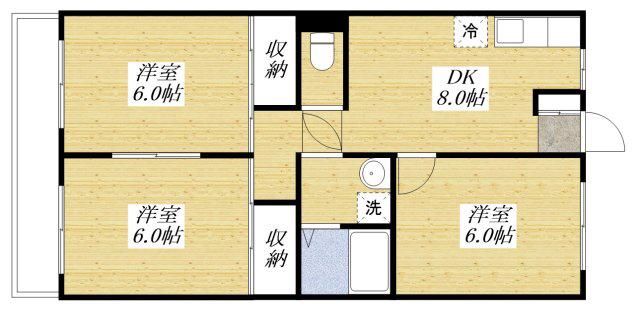 メゾン88(3DK/3階)の間取り写真