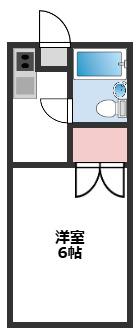 ホワイトハイツ(ワンルーム/2階)の間取り写真