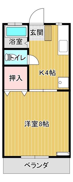 シャンブル(1K/1階)の間取り写真