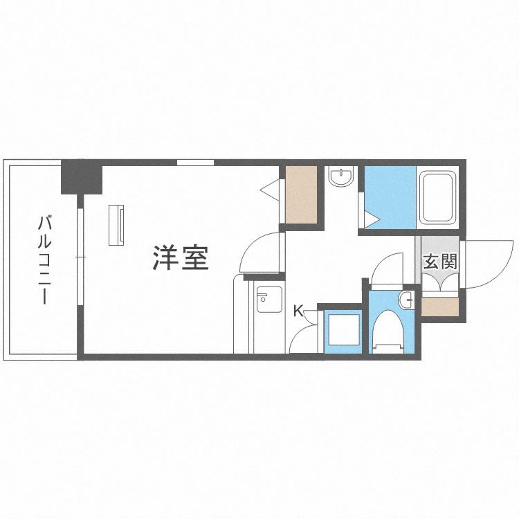 ジュネーゼグラン南堀江(1K/9階)の間取り写真
