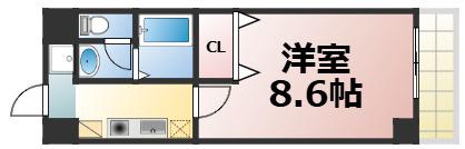 Mプラザ今里(1K/3階)の間取り写真
