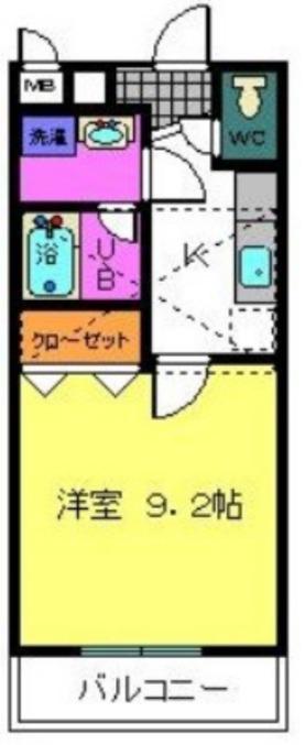 フジパレス初芝ノース(1K/2階)の間取り写真