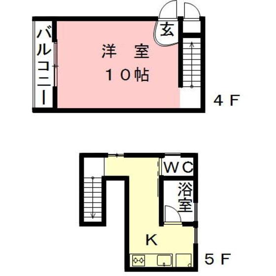 KALEN LUSSO(1K/4階)の間取り写真