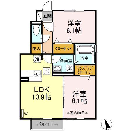 プリマヴェーラ II(2LDK/1階)の間取り写真
