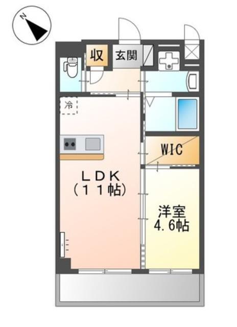 ルボヌールドゥ三国ヶ丘(1LDK/1階)の間取り写真