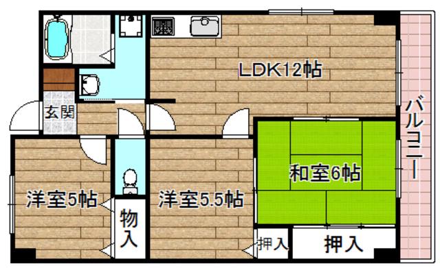 レジデンス中島(3LDK/3階)の間取り写真