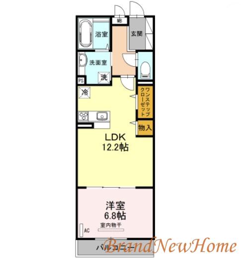 カーサ 堺 南花田 D-ROOM(1LDK/1階)の間取り写真