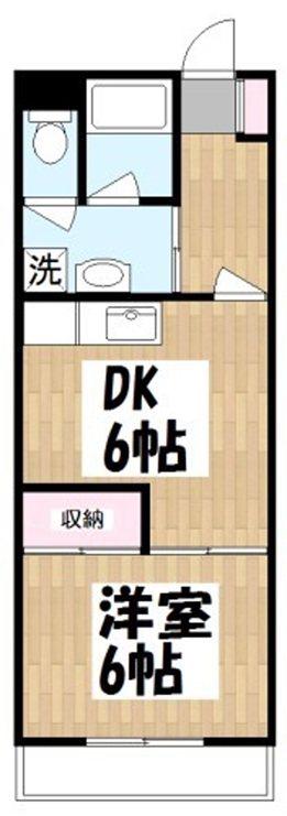 柿の木坂オーキッドハウス(1DK/2階)の間取り写真