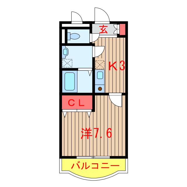 PETAL(1K/3階)の間取り写真