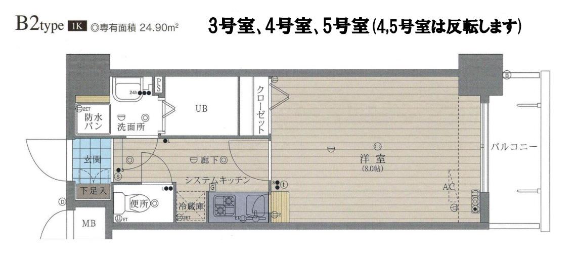レジデンシャルヒルズ博多南(1K/7階)の間取り写真