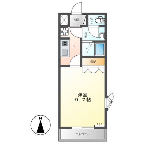 東武佐野線 佐野市駅 徒歩33分 2階建 築21年(1K/2階)の間取り写真