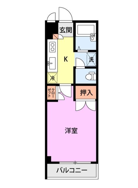 メゾンヒカリ(1K/3階)の間取り写真
