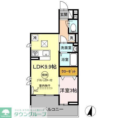 セジュール AOBA ボヌール(1LDK/1階)の間取り写真