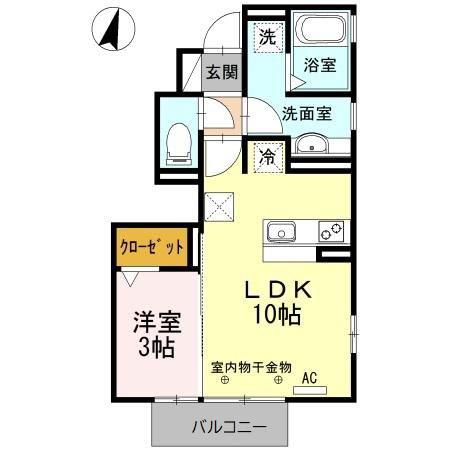 メゾン プルミエ(1LDK/1階)の間取り写真