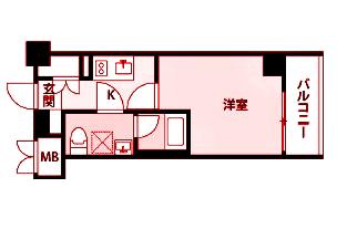 SQUARE CITY YOKOHAMA NEGISHI(1K/2階)の間取り写真
