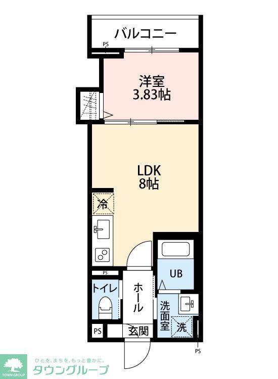 ROBOT HOME大和市中央(1LDK/2階)の間取り写真