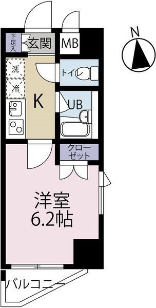 INFINITY品川(1K/2階)の間取り写真