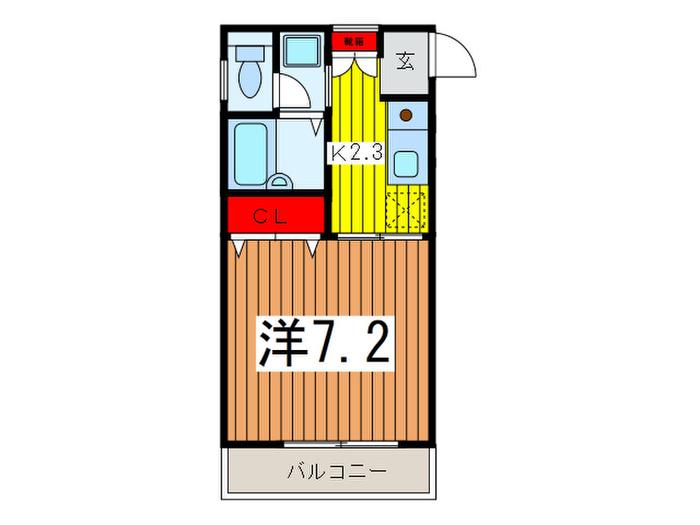 仲町ツインハウスA(1K/1階)の間取り写真
