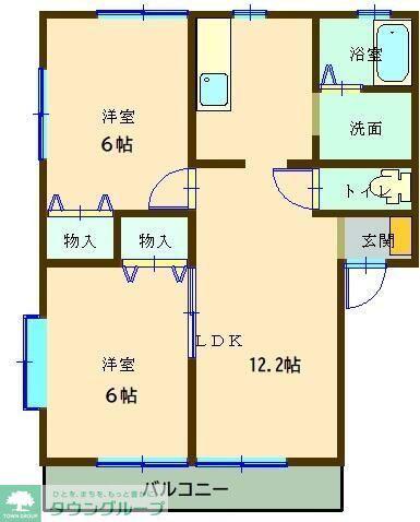 アルペンヒル E(2LDK/2階)の間取り写真