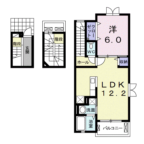 LUMINEX ETOILEVIII(1LDK/3階)の間取り写真