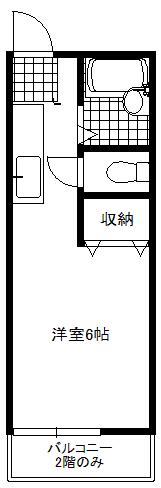 TSハイツB(ワンルーム/1階)の間取り写真