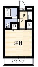 メゾン三軒屋(1K/2階)の間取り写真