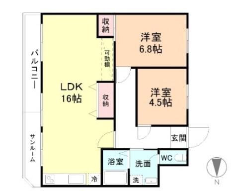 ライトクローバー(2LDK/3階)の間取り写真