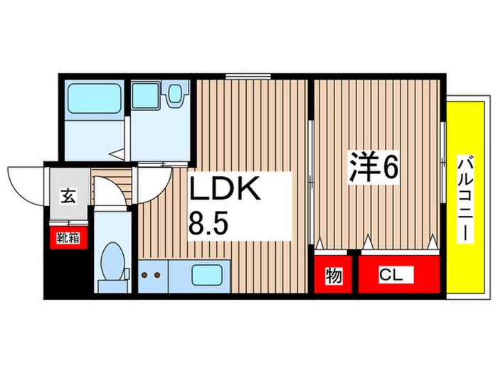 ラハイナ(1LDK/1階)の間取り写真