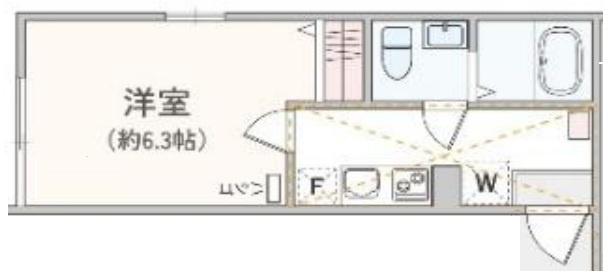 アザーレ・パッシオ上大岡(1K/2階)の間取り写真