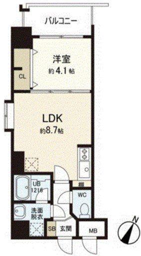 ブランシュ警固(1LDK/2階)の間取り写真