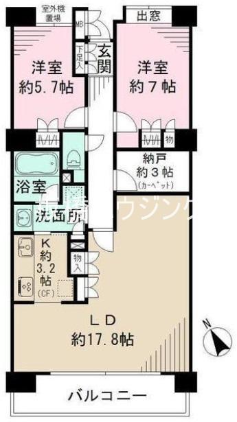 シスナブ池袋本町(2LDK/10階)の間取り写真